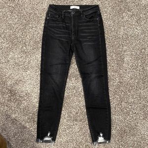 KanCan High Rise Ripped Hem Skinny Jean